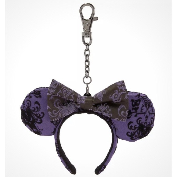 Disney Accessories - New 2026 Disney Parks Haunted Mansion Velour Wallpaper Headband Ears Bag Charm